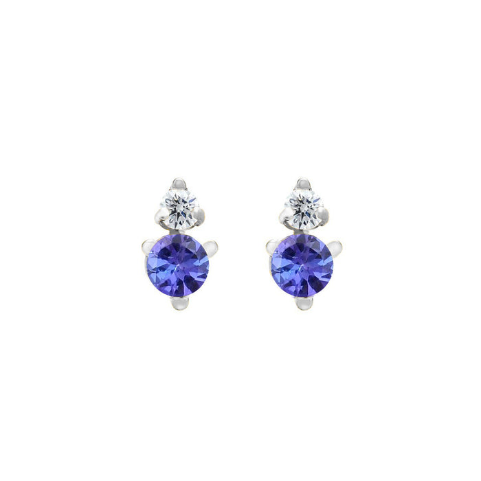 Birthstone & Diamond Stud Earrings