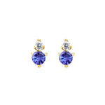 Birthstone & Diamond Stud Earrings