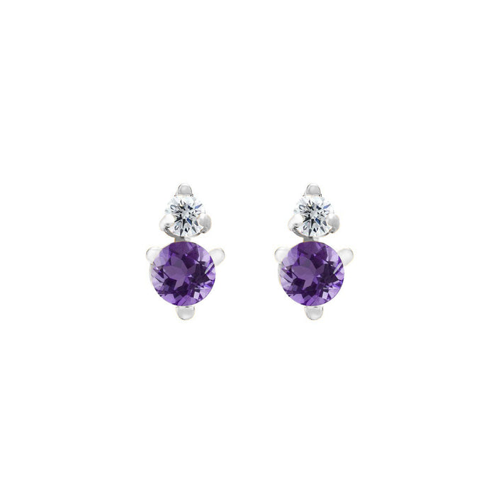 Birthstone & Diamond Stud Earrings