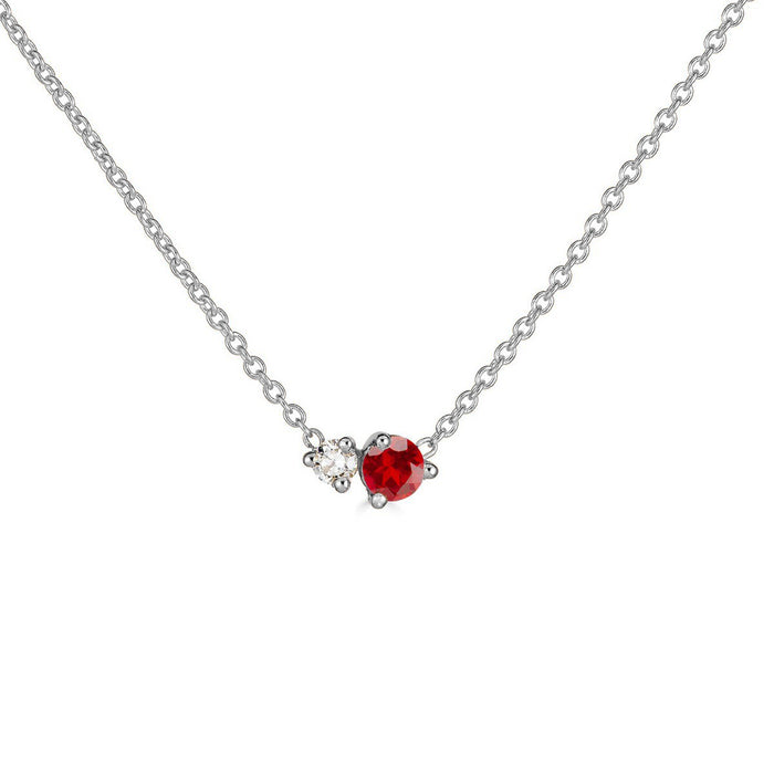Birthstone & Diamond Necklace