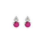 Birthstone & Diamond Stud Earrings