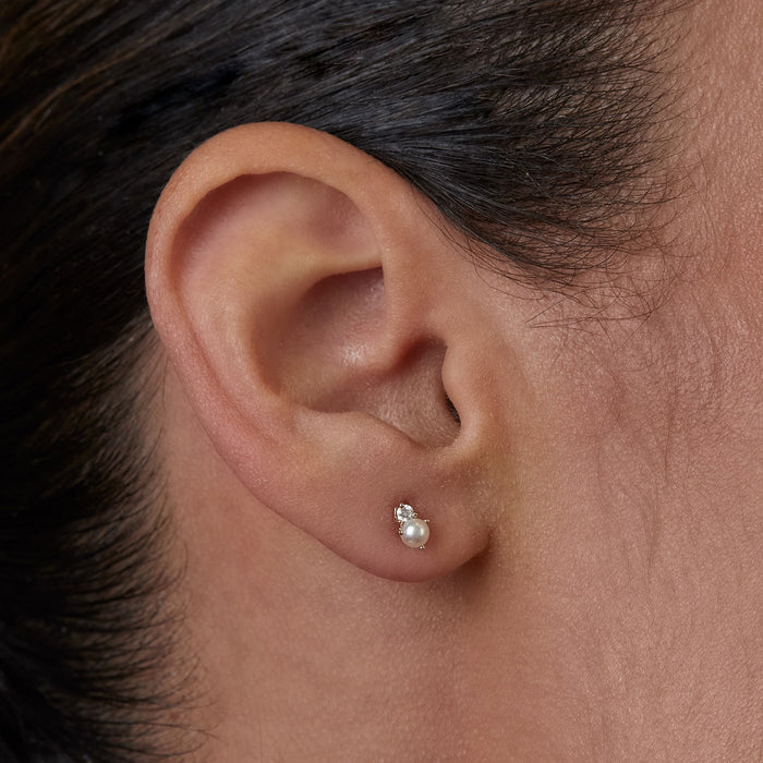 Birthstone & Diamond Stud Earrings
