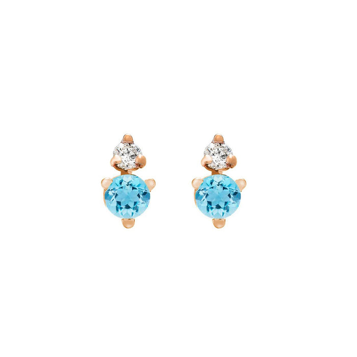 Birthstone & Diamond Stud Earrings