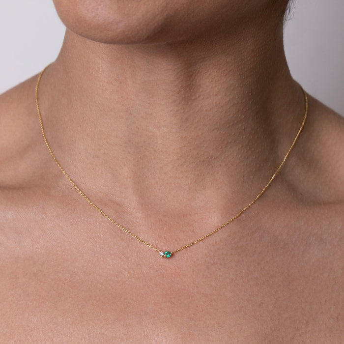 Birthstone & Diamond Necklace