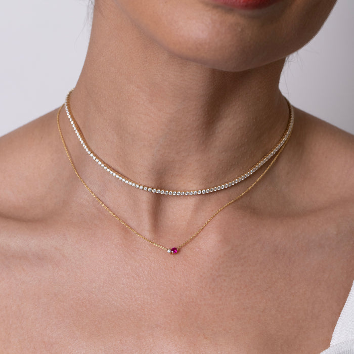 Birthstone & Diamond Necklace