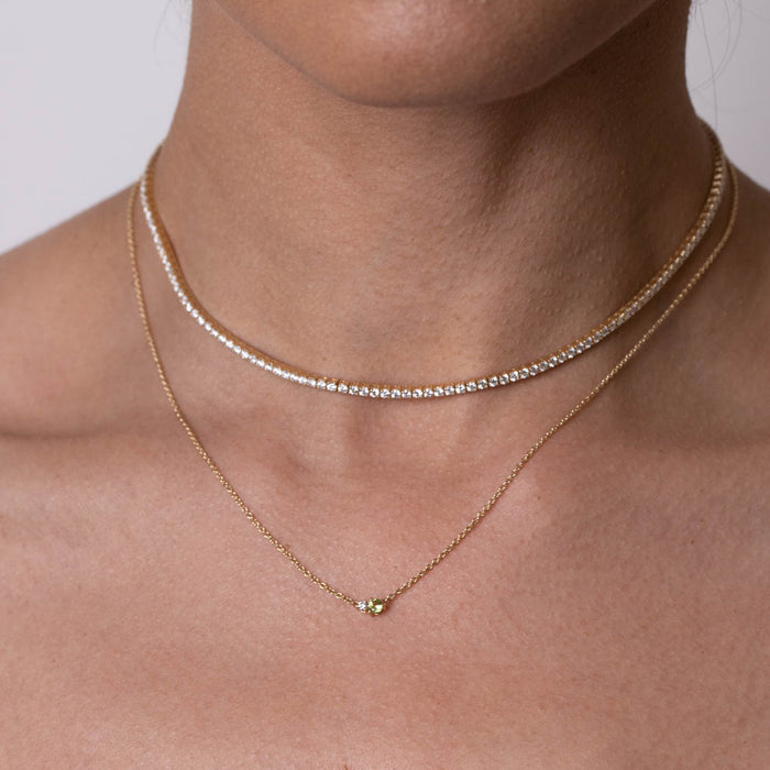 Birthstone & Diamond Necklace