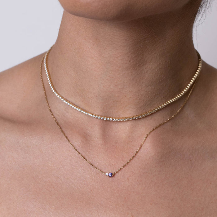 Birthstone & Diamond Necklace