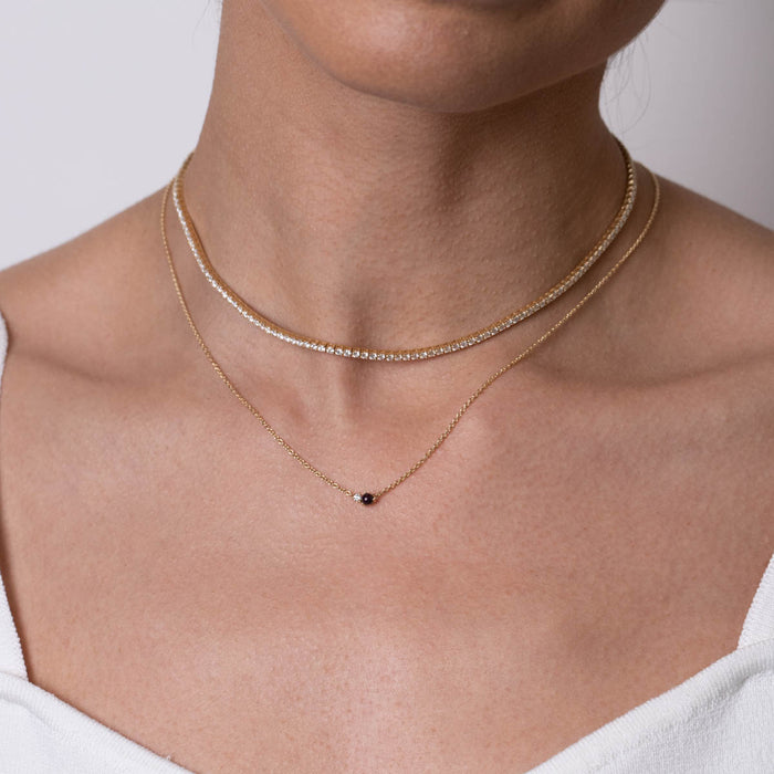 Birthstone & Diamond Necklace