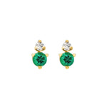 Birthstone & Diamond Stud Earrings