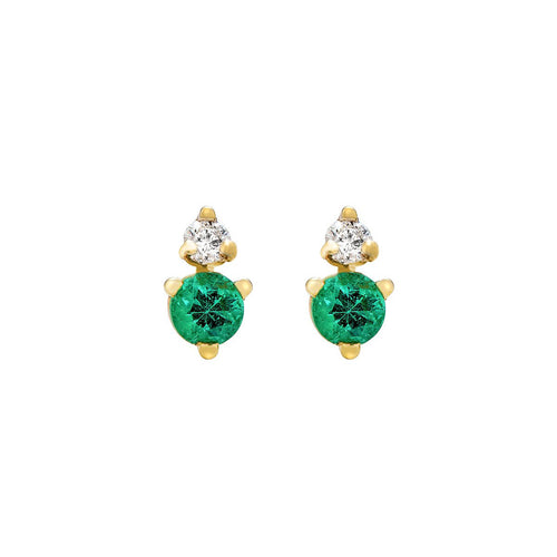 Birthstone & Diamond Stud Earrings Image 2