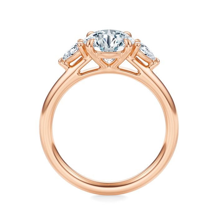 Ann Three-Stone Diamond Engagement Ring Setting