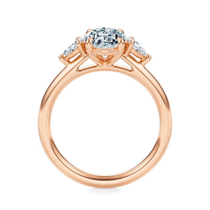 Ann Three-Stone Diamond Engagement Ring Setting