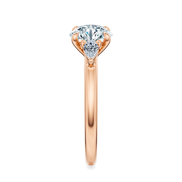 Ann Three-Stone Diamond Engagement Ring Setting