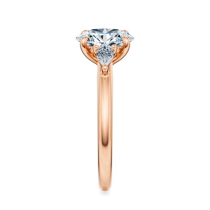 Ann Three-Stone Diamond Engagement Ring Setting