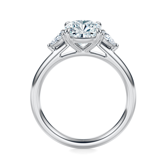 Ann Three-Stone Diamond Engagement Ring Setting