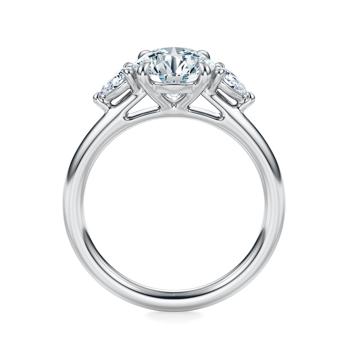 Ann Three-Stone Diamond Engagement Ring Setting