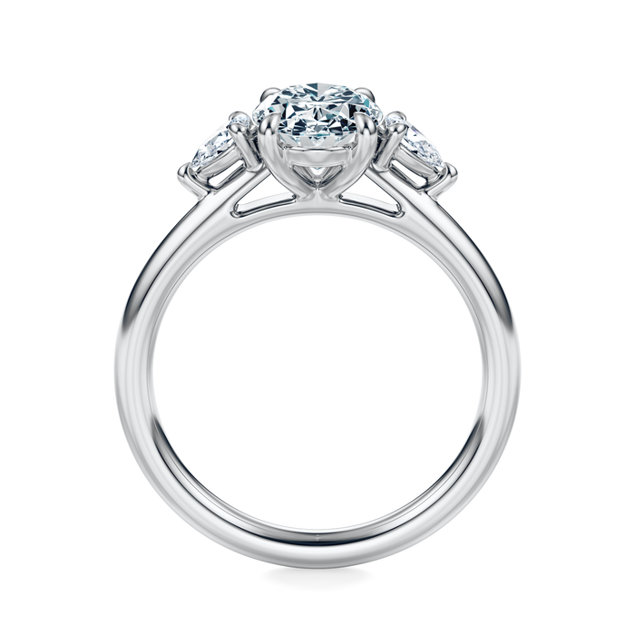 Ann Three-Stone Diamond Engagement Ring Setting