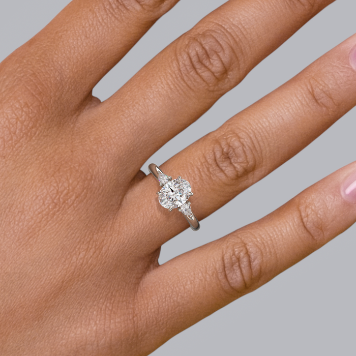 Ann Three-Stone Diamond Engagement Ring Setting