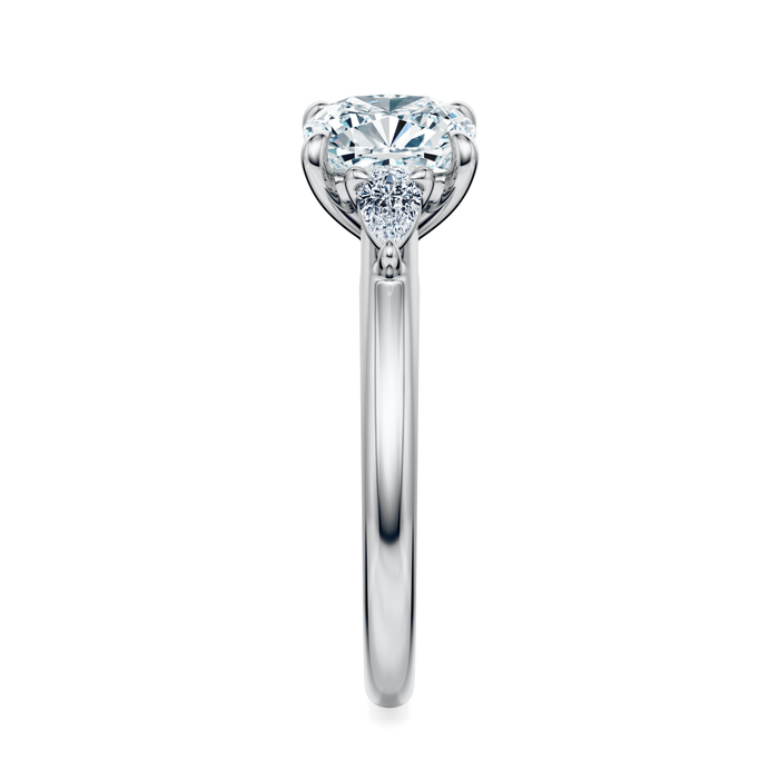 Ann Three-Stone Diamond Engagement Ring Setting