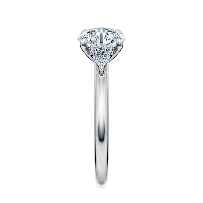 Ann Three-Stone Diamond Engagement Ring Setting