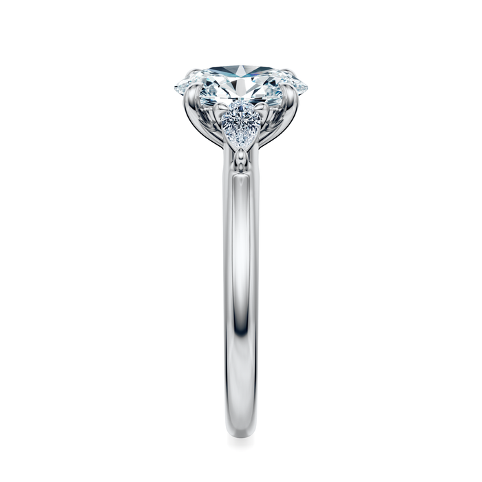 Ann Three-Stone Diamond Engagement Ring Setting