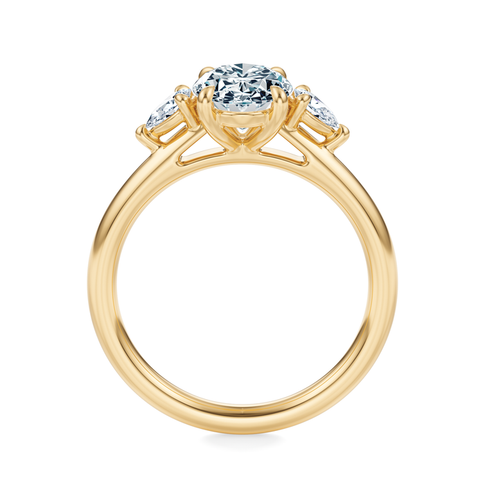Ann Three-Stone Diamond Engagement Ring Setting
