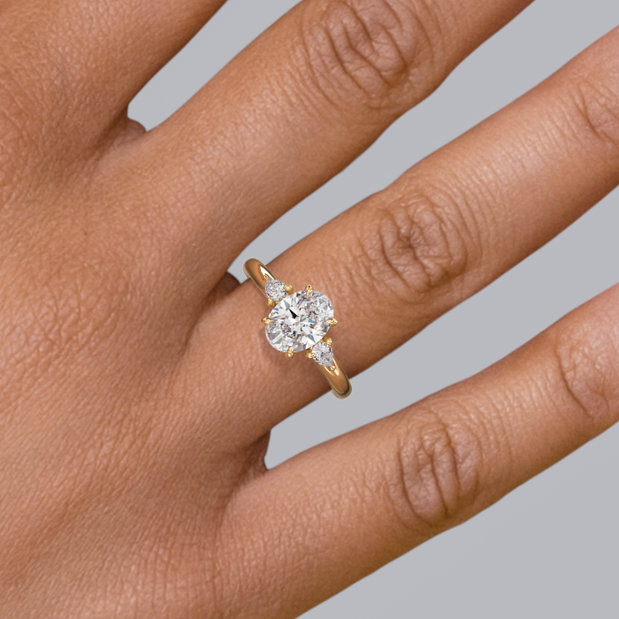 Ann Three-Stone Diamond Engagement Ring Setting