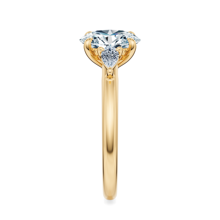 Ann Three-Stone Diamond Engagement Ring Setting
