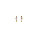 Mixed Diamond Petite Hoop Earrings