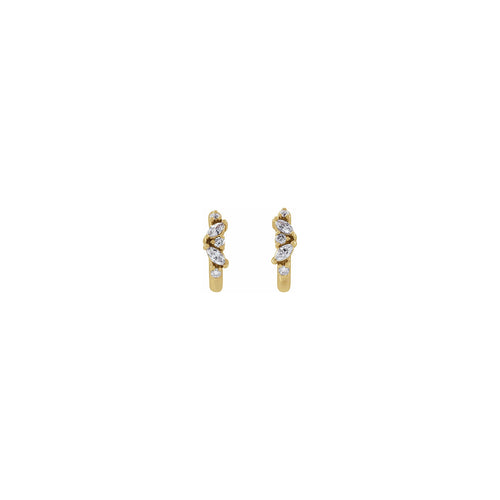 Mixed Diamond Petite Hoop Earrings