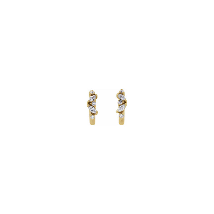 Mixed Diamond Petite Hoop Earrings