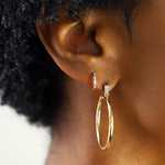 Diamond Baguette Huggie Earrings