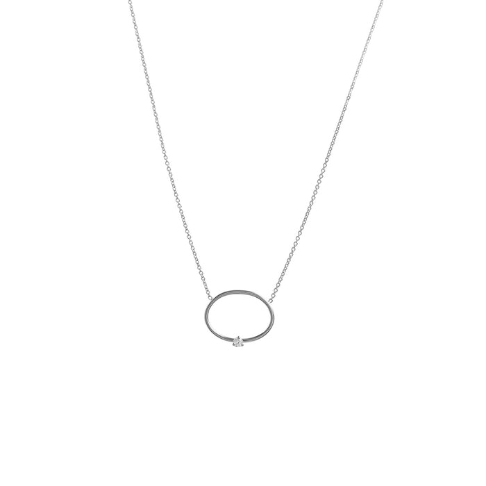 Diamond Open Oval Necklace