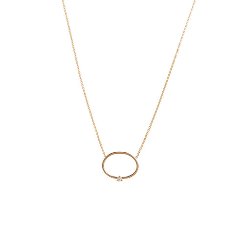 Diamond Open Oval Necklace