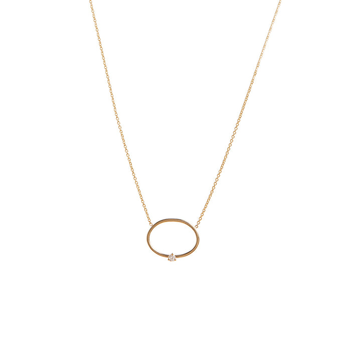 Diamond Open Oval Necklace