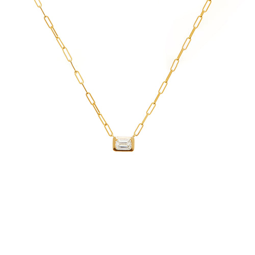 Emerald Cut Diamond Pendant Necklace