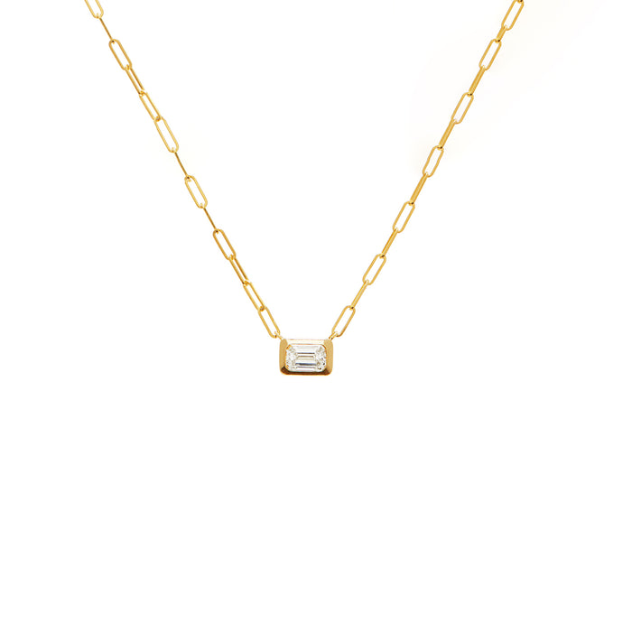 Emerald Cut Diamond Pendant Necklace