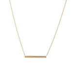 Petite Trio Diamond Bar Pendant Necklace