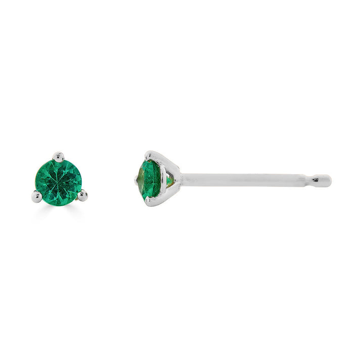 Emerald Petite Martini Stud Earrings