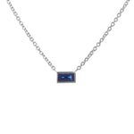 Sapphire Baguette Bezel Pendant Necklace
