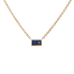 Sapphire Baguette Bezel Pendant Necklace