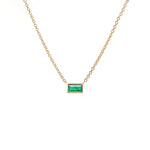 Emerald Baguette Bezel Pendant Necklace