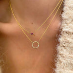 Ruby Baguette Bezel Pendant Necklace
