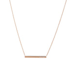 Petite Trio Diamond Bar Pendant Necklace