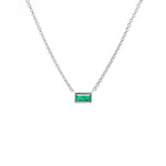 Emerald Baguette Bezel Pendant Necklace