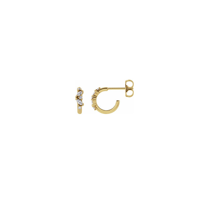 Mixed Diamond Petite Hoop Earrings