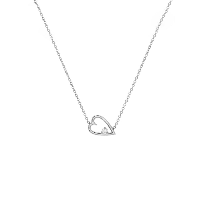 Diamond Open Heart Pendant Necklace