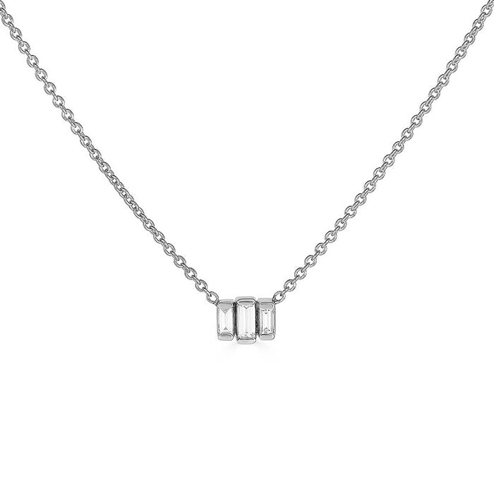 Diamond Baguette Trio Pendant Necklace
