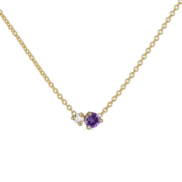Birthstone & Diamond Necklace