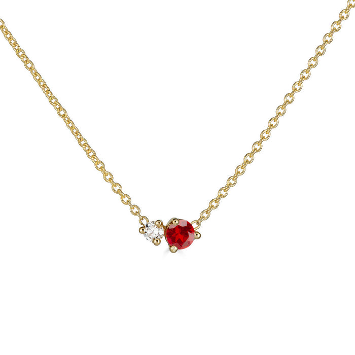 Birthstone & Diamond Necklace